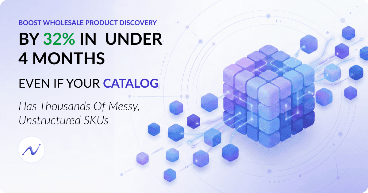 Boost Wholesale Product Discovery by 32% in under 4 months Even if Your Catalog Has Thousands of Messy, Unstructured SKUs